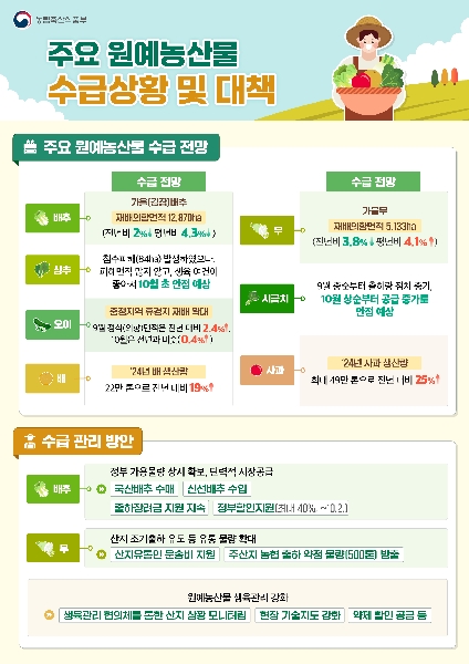 주요 원예농산물 수급상황 및 대책 대표이미지