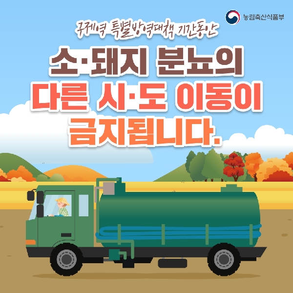 소·돼지 분뇨의 다른 시·도 이동이 금지됩니다. 대표이미지