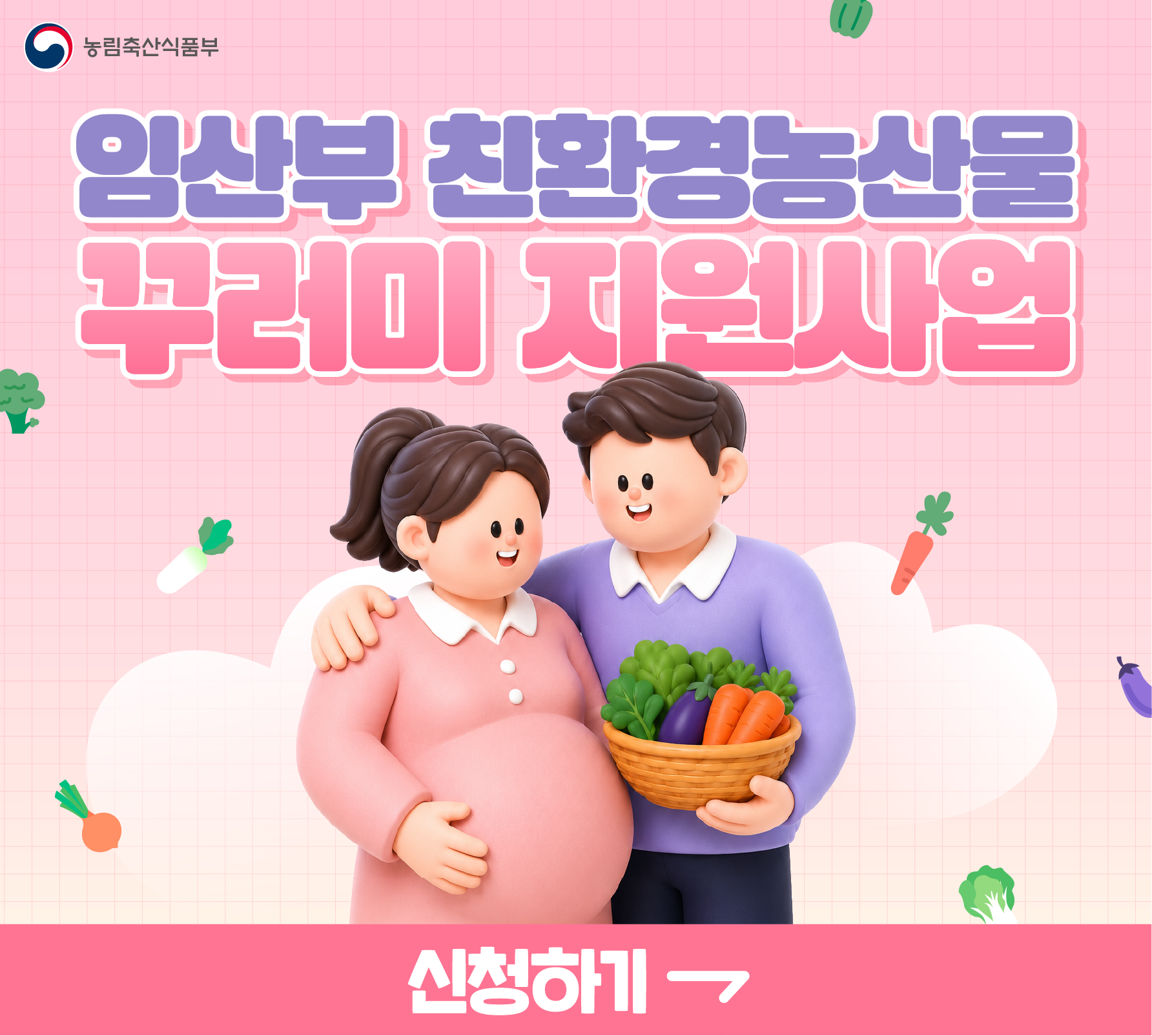 농림축산식품부 임산부 친환경농산물 꾸러미 지원사업 신청하기 →